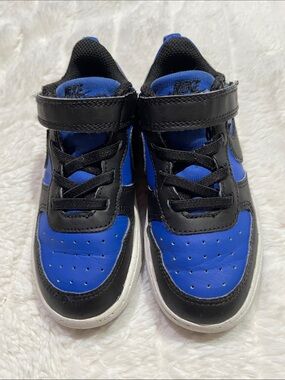 Nike Court Borough Low Recraft in Blue and Black Velcro Sneakers